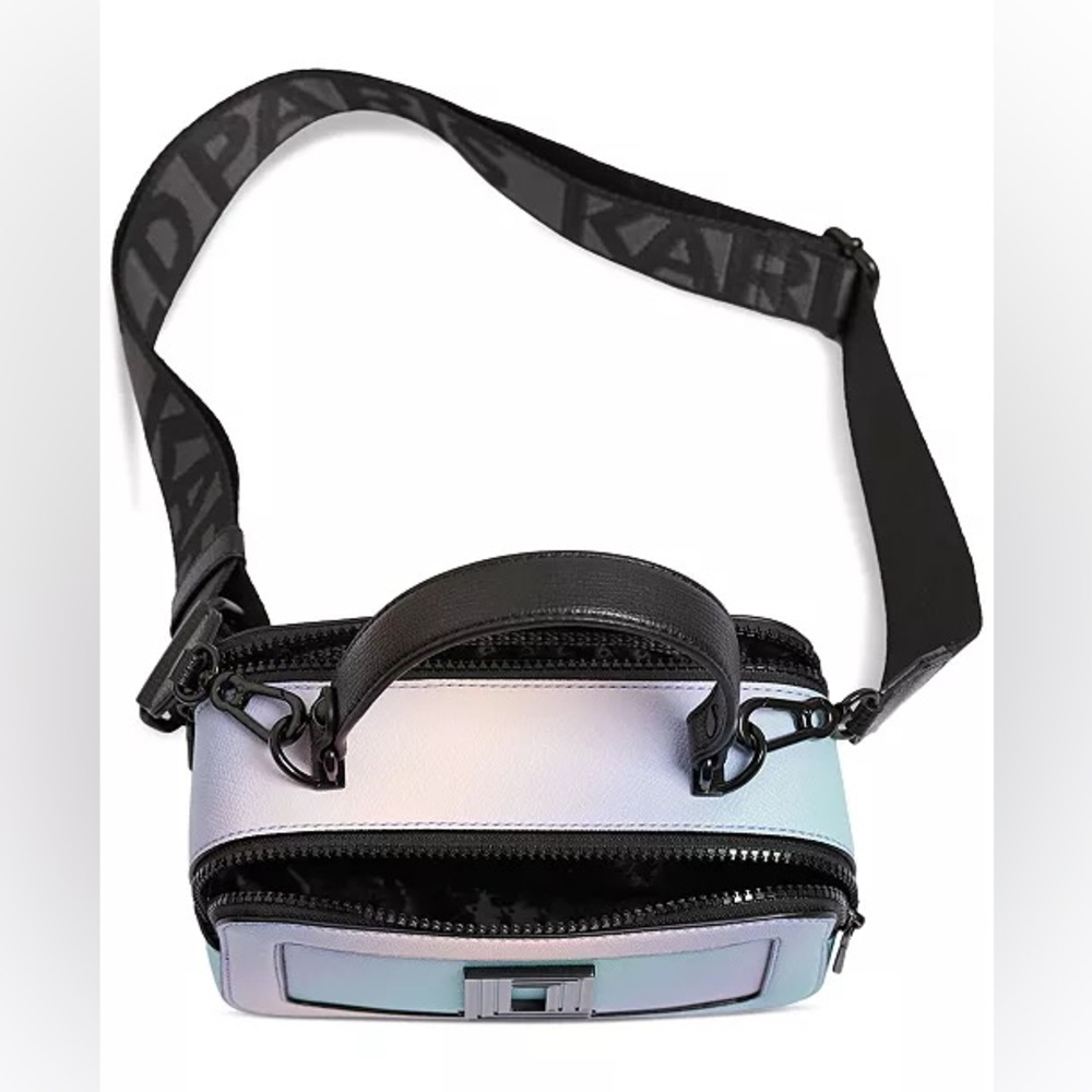 NWT Karl Lagerfeld Ombre Simone Crossbody Camara Bag, Guitar Strap and Dustbag - Picture 3 of 10